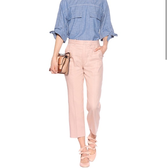 SOLD NWT Chloé Mike Bow Pumps Blush Leather SZ 39.5 - Picture 4 of 14